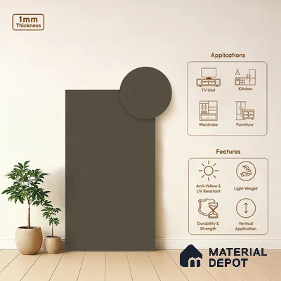 Misty Slate Patterned Look WP 43 508 8 ft x 4 ft Texture Finish Decorative Laminate - 1 mm | Suitable for Bedroom, TV Unit, Wardrobe