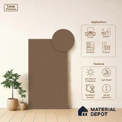 Sandrift Textured Solid Look WP 5 903 8 ft x 4 ft Texture Finish Decorative Laminate - 1 mm | Suitable for TV Unit, Wardrobe, Kitchen Cabinets