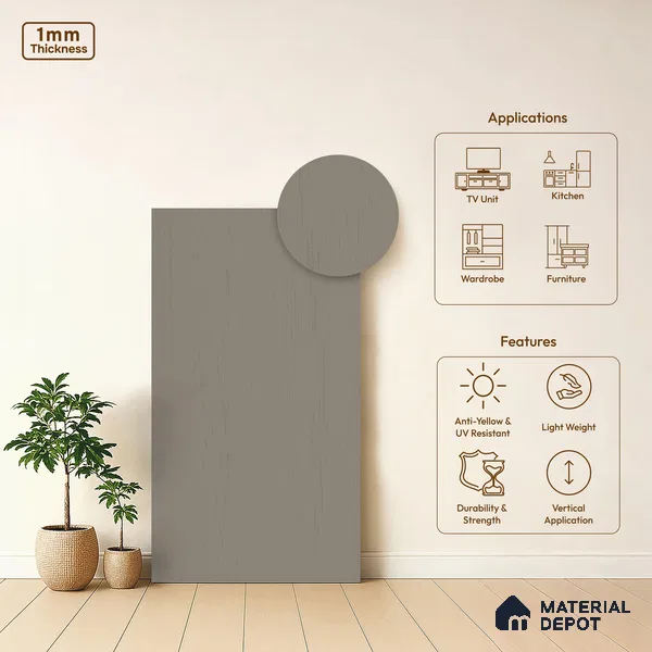 Wooden Look WP 1 911 8 ft x 4 ft Texture Finish Decorative Laminate - 1 mm | Suitable for TV Unit, Wardrobe, Kitchen Cabinets