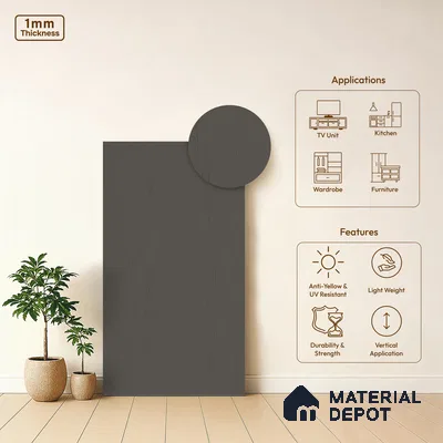 Peanut Beige Solid Colors Look WP 1 908 8 ft x 4 ft Texture Finish Decorative Laminate - 1 mm | Suitable for TV Unit, Wardrobe, Kitchen Cabinets