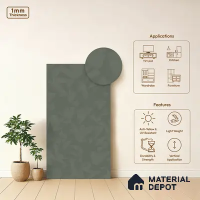 Fortnum & Mason Patterned Look WP 15 912 8 ft x 4 ft Texture Finish Decorative Laminate - 1 mm | Suitable for Bedroom, TV Unit, Wardrobe