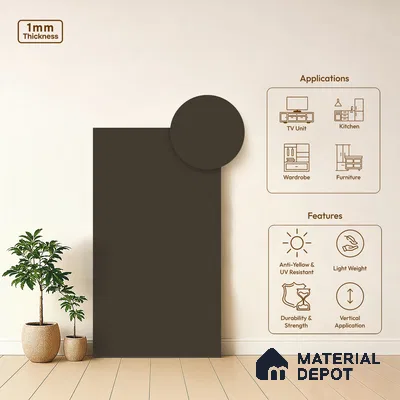Peanut Beige Solid Colors Look SMT 908 8 ft x 4 ft Super Matte Finish Decorative Laminate - 1 mm | Suitable for Living Room, Kitchen, Office