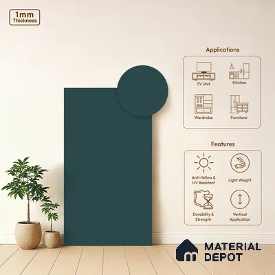 Turkish Blue Solid Colors Look SMT 910 8 ft x 4 ft Super Matte Finish Decorative Laminate - 1 mm | Suitable for Living Room, Kitchen, Office