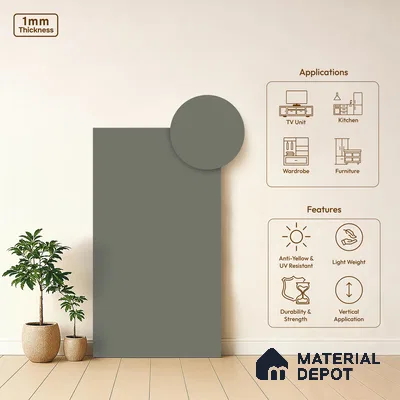 Fortnum & Mason Solid Colors Look SMT 912 8 ft x 4 ft Super Matte Finish Decorative Laminate - 1 mm | Suitable for Living Room, Kitchen, Office