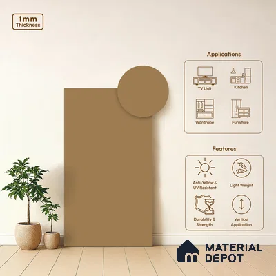Pale Goldenrod Solid Colors Look SMT 904 8 ft x 4 ft Super Matte Finish Decorative Laminate - 1 mm | Suitable for Living Room, Kitchen, Office