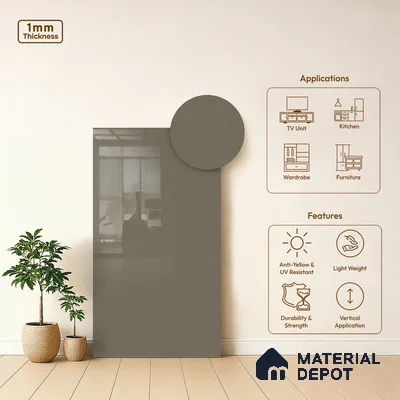 Opulent Cream Sparkle Look GT 7 8 ft x 4 ft Glossy Finish Decorative Laminate - 1 mm | Suitable for TV Unit, Wardrobe, Kitchen Cabinets