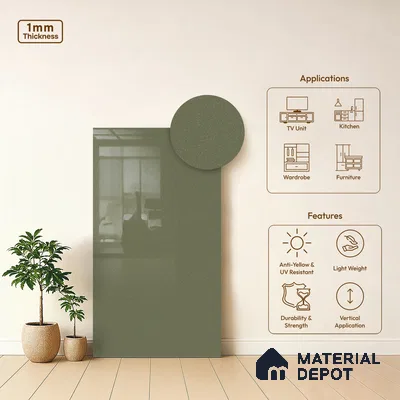 Lush Mintz Sparkle Look GT 4 8 ft x 4 ft Glossy Finish Decorative Laminate - 1 mm | Suitable for TV Unit, Wardrobe, Kitchen Cabinets
