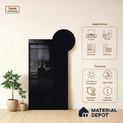 Deep Navy Sparkle Look GT 6 8 ft x 4 ft Glossy Finish Decorative Laminate - 1 mm | Suitable for TV Unit, Wardrobe, Kitchen Cabinets