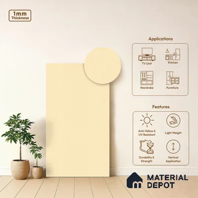 Off White Patterned Look WP 32 943 8 ft x 4 ft Texture Finish Decorative Laminate - 1 mm | Suitable for Bedroom, TV Unit, Wardrobe
