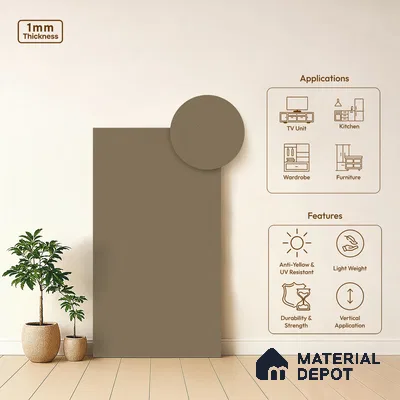 Chrome Grey Patterned Look WP 32 911 8 ft x 4 ft Texture Finish Decorative Laminate - 1 mm | Suitable for Bedroom, TV Unit, Wardrobe