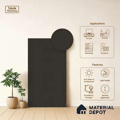 Charcoal Plum Cane Look WP 33 504 8 ft x 4 ft Texture Finish Decorative Laminate - 1 mm | Suitable for TV Unit, Wardrobe, Kitchen Cabinets