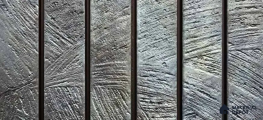 PN 06959 Cement Look Louver1 8 ft x 0.83 ft Texture Finish  - 10 mm | Suitable for Feature Wall, TV Unit & Living Room