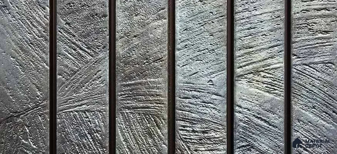 PN 06959 Cement Look Louver1 8 ft x 0.83 ft Texture Finish - 10 mm | Suitable for Feature Wall, TV Unit & Living Room
