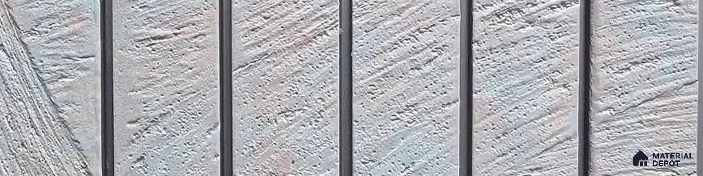 PN 06961 Cement Look Louver1 8 ft x 0.83 ft Texture Finish  - 10 mm | Suitable for Feature Wall, TV Unit & Living Room