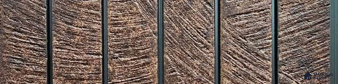 PN 06963 Cement Look Louver1 8 ft x 0.83 ft Texture Finish  - 10 mm | Suitable for Feature Wall, TV Unit & Living Room