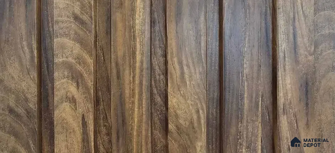 PN 06983 Wood Look Louver1 9.5 ft x 0.83 ft Texture Finish  - 10 mm | Suitable for Feature Wall, TV Unit & Living Room