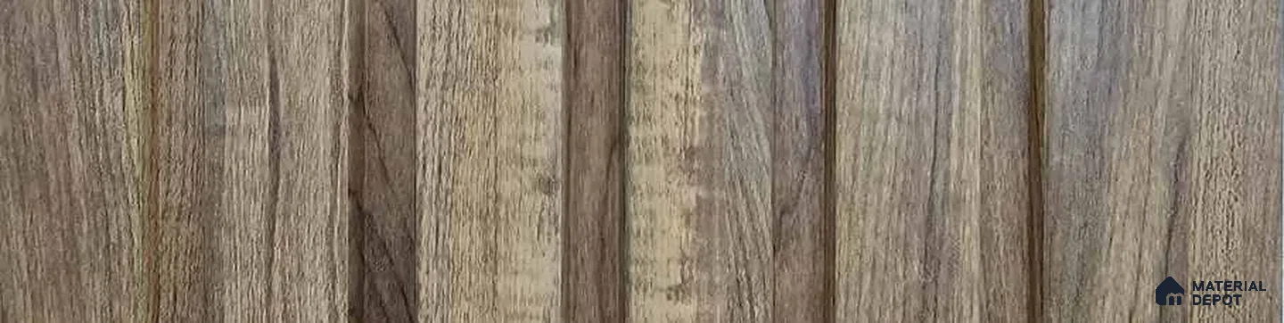 PN 06984 Wood Look Louver1 9.5 ft x 0.83 ft Texture Finish  - 10 mm | Suitable for Feature Wall, TV Unit & Living Room