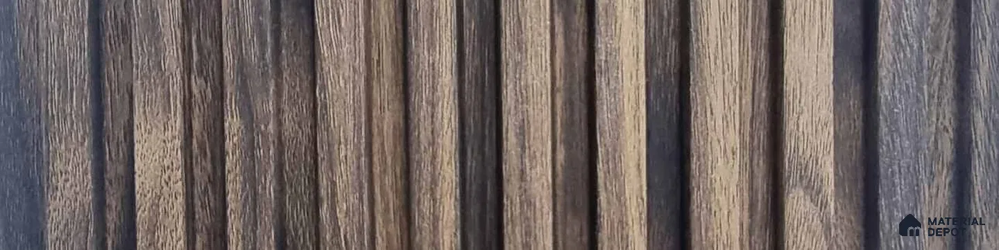 PN 07003 Wood Look Louver1 9.5 ft x 0.83 ft Texture Finish - 10 mm | Suitable for Feature Wall, TV Unit & Living Room