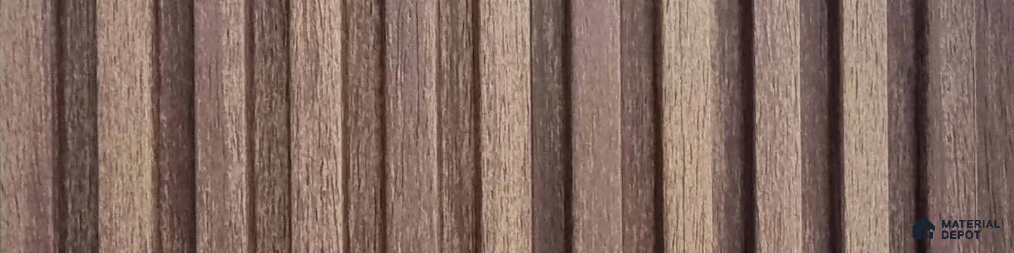 PN 07004 Wood Look Louver1 9.5 ft x 0.83 ft Texture Finish  - 10 mm | Suitable for Feature Wall, TV Unit & Living Room