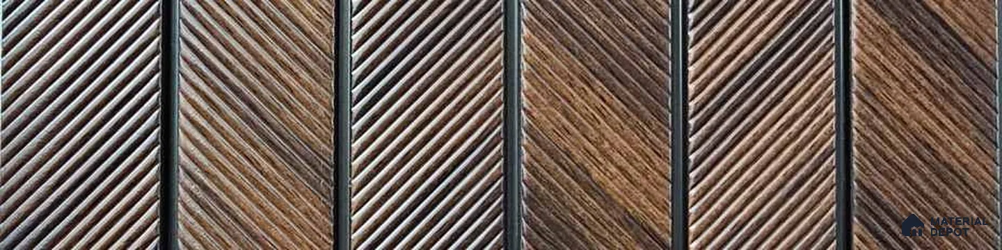 PN 06998 Patterned Look Louver1 9.5 ft x 0.83 ft Texture Finish  - 10 mm | Suitable for Feature Wall, TV Unit & Living Room
