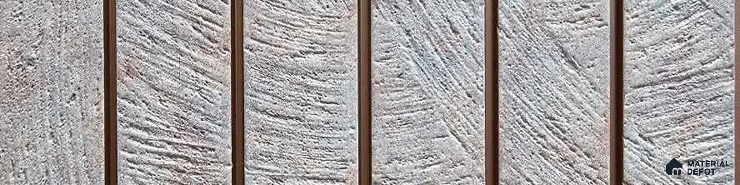 PN 06993 Cement Look Louver1 9.5 ft x 0.83 ft Texture Finish  - 10 mm | Suitable for Feature Wall, TV Unit & Living Room