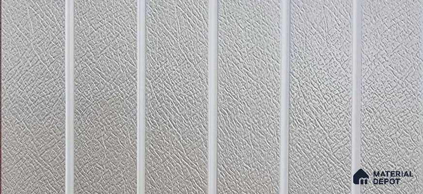 PN 06999 Leather Look Louver1 9.5 ft x 0.83 ft Texture Finish  - 10 mm | Suitable for Feature Wall, TV Unit & Living Room
