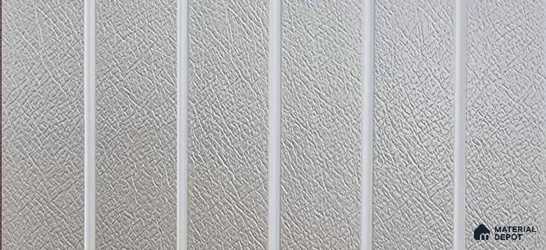 PN 06999 Leather Look Louver1 9.5 ft x 0.83 ft Texture Finish - 10 mm | Suitable for Feature Wall, TV Unit & Living Room