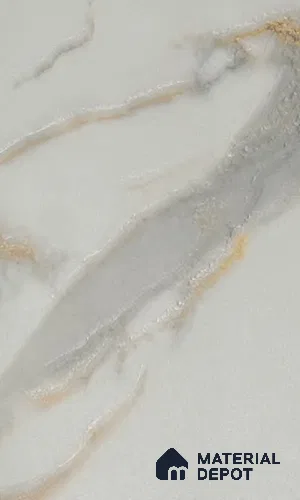 White Marble look LM 24973 8 ft x 4 ft Texture Finish Decorative Laminate - 1 mm | Suitable for TV Unit, Wardrobe, Kitchen Cabinets