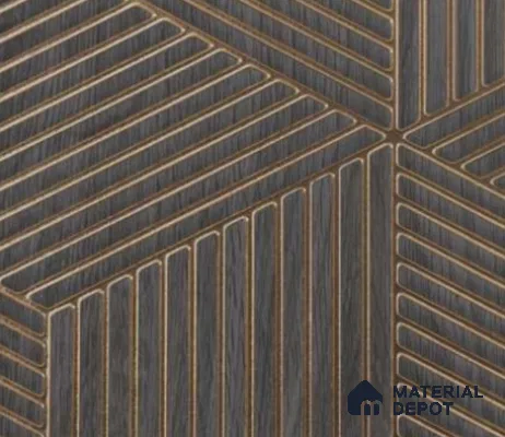 Brown Patterned Look Charcoal Decorative Wall Panel PN 00373 D 8 ft x 2 ft - 4 mm | Suitable for Feature Wall, TV Unit & Living Room | Width is Subjected to 5% Variation
