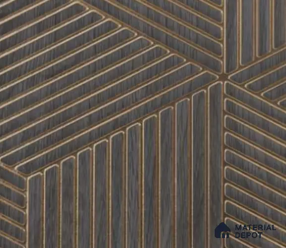 Brown Patterned Look Charcoal Decorative Wall Panel PN 00373 D 8 ft x 2 ft - 4 mm | Suitable for Feature Wall, TV Unit & Living Room | Width is Subjected to 5% Variation