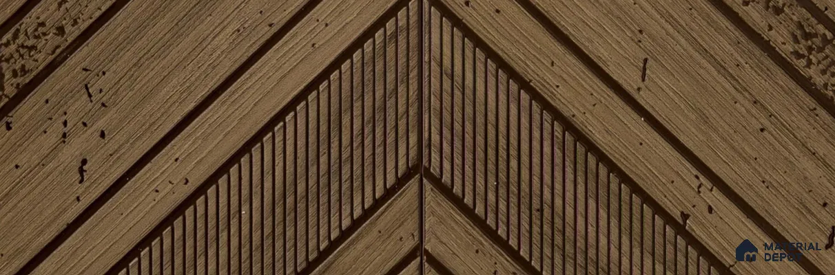 PN 07247 Wood Look Louver 8 ft x 1 ft Texture Finish  - 8 mm | Suitable for Feature Wall, TV Unit & Living Room
