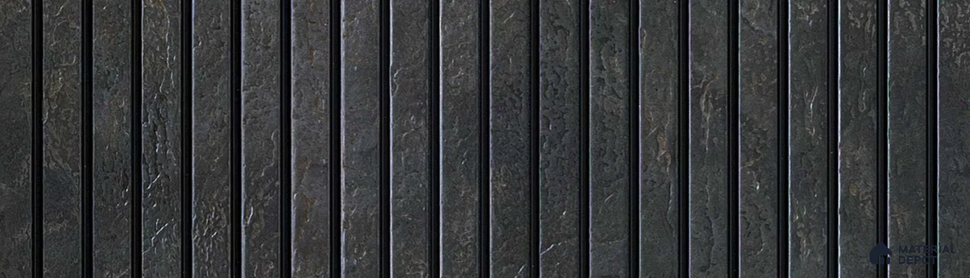 PN 07248 Wood Look Louver 8 ft x 1 ft Texture Finish  - 8 mm | Suitable for Feature Wall, TV Unit & Living Room