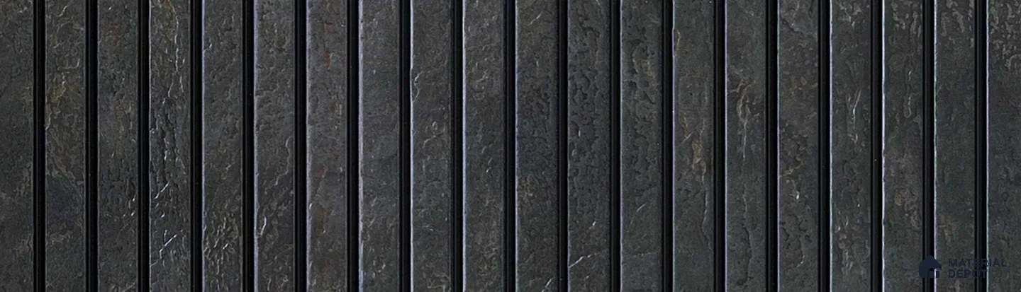 PN 07248 Wood Look Louver 8 ft x 1 ft Texture Finish - 8 mm | Suitable for Feature Wall, TV Unit & Living Room