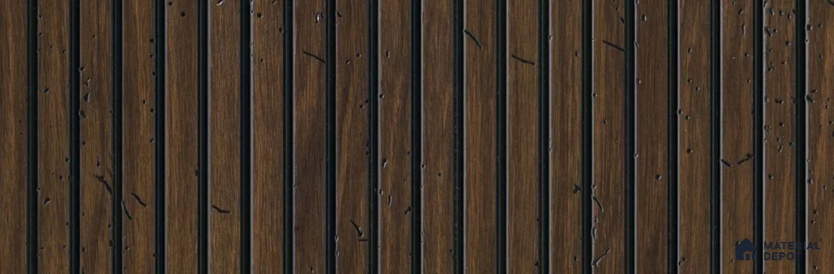 PN 07293 Wood Look Louver 8 ft x 1 ft Texture Finish  - 8 mm | Suitable for Feature Wall, TV Unit & Living Room