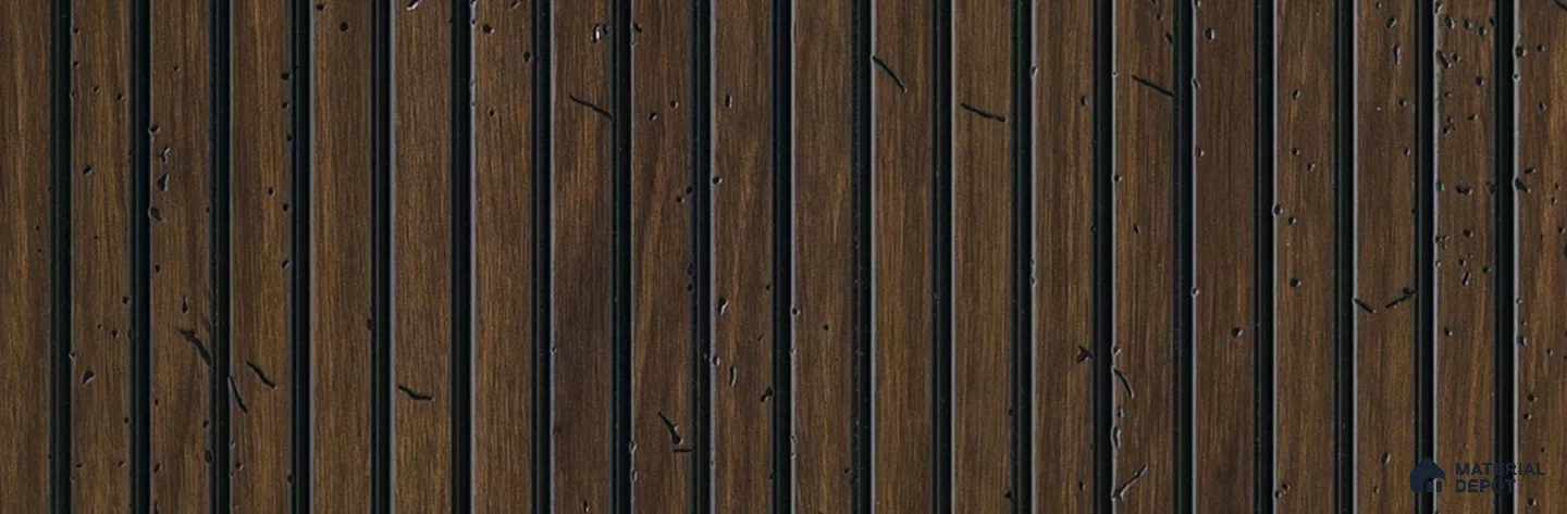 PN 07293 Wood Look Louver 8 ft x 1 ft Texture Finish  - 8 mm | Suitable for Feature Wall, TV Unit & Living Room