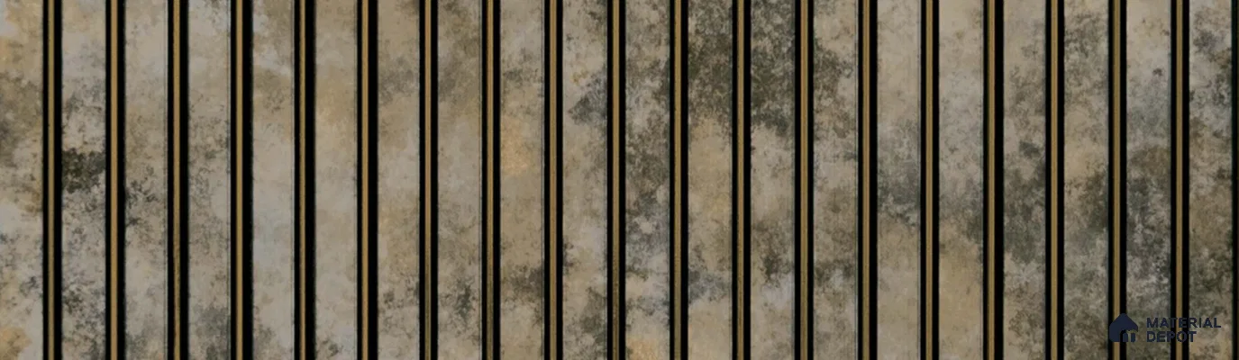 PN 07317 Marble Look Louver 8 ft x 1 ft Texture Finish  - 8 mm | Suitable for Feature Wall, TV Unit & Living Room