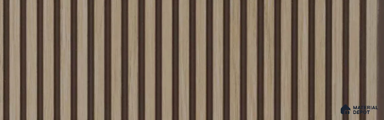 PN 07355 Wood Look Louver 8 ft x 0.65 ft Texture Finish  - 8 mm | Suitable for Feature Wall, TV Unit & Living Room