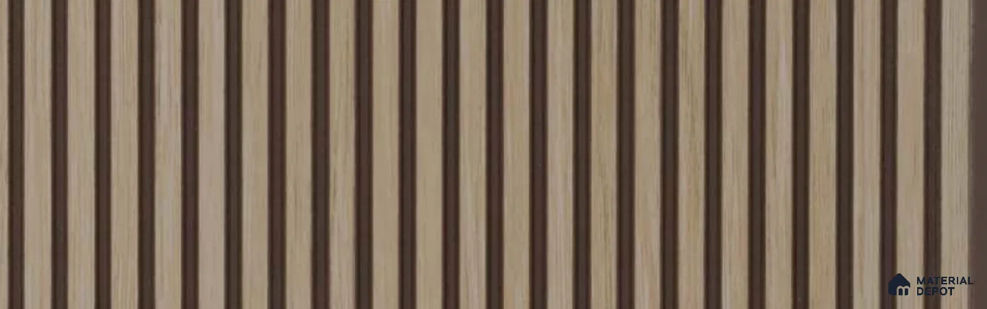 PN 07355 Wood Look Louver 8 ft x 0.65 ft Texture Finish  - 8 mm | Suitable for Feature Wall, TV Unit & Living Room