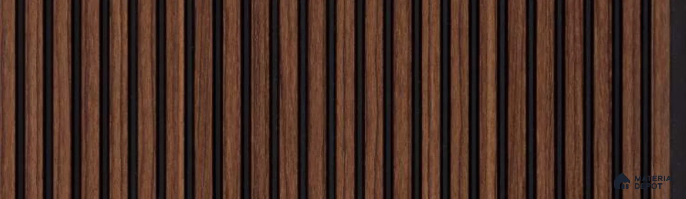 PN 07359 Wood Look Louver 8 ft x 0.65 ft Texture Finish  - 8 mm | Suitable for Feature Wall, TV Unit & Living Room