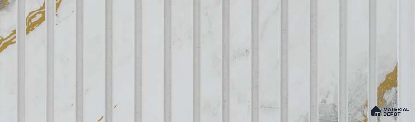 PN 07343 Marble Look Louver 8 ft x 0.65 ft Texture Finish  - 8 mm | Suitable for Feature Wall, TV Unit & Living Room