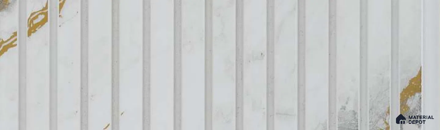 PN 07343 Marble Look Louver 8 ft x 0.65 ft Texture Finish - 8 mm | Suitable for Feature Wall, TV Unit & Living Room