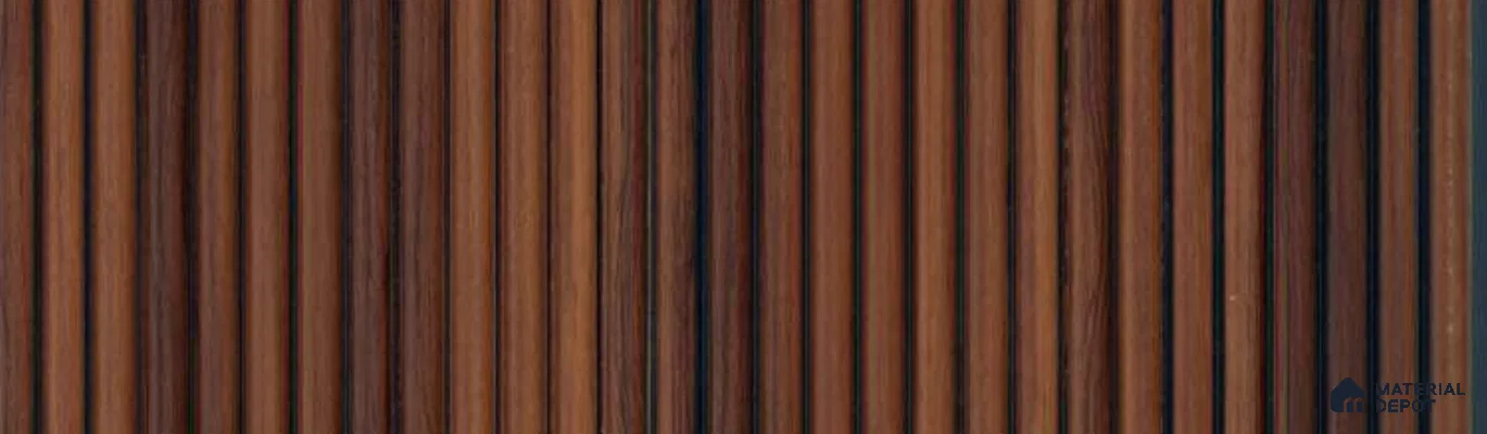 PN 07364 Wood Look Louver 8 ft x 0.65 ft Texture Finish  - 8 mm | Suitable for Feature Wall, TV Unit & Living Room