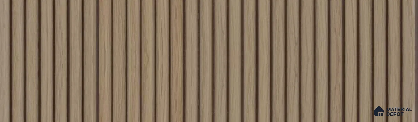 PN 07366 Wood Look Louver 8 ft x 0.65 ft Texture Finish  - 8 mm | Suitable for Feature Wall, TV Unit & Living Room