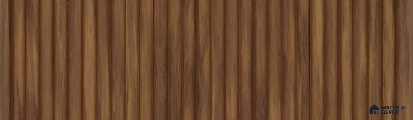 PN 07368 Wood Look Louver 8 ft x 0.65 ft Texture Finish  - 8 mm | Suitable for Feature Wall, TV Unit & Living Room