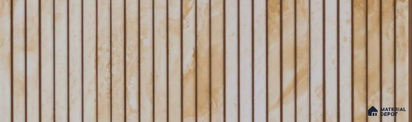PN 07360 Marble Look Louver 8 ft x 0.65 ft Texture Finish  - 8 mm | Suitable for Feature Wall, TV Unit & Living Room