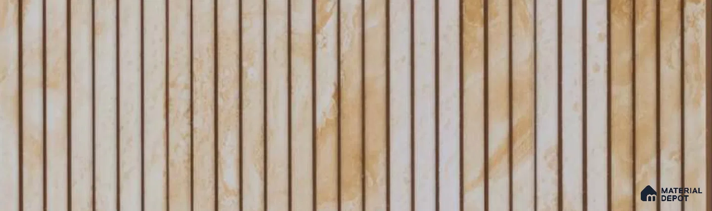 PN 07360 Marble Look Louver 8 ft x 0.65 ft Texture Finish  - 8 mm | Suitable for Feature Wall, TV Unit & Living Room