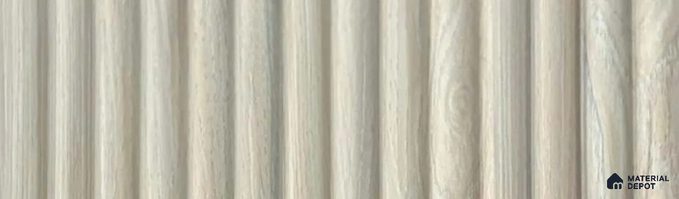 PN 07326 Wood Look Louver 8 ft x 0.65 ft Texture Finish  - 8 mm | Suitable for Feature Wall, TV Unit & Living Room