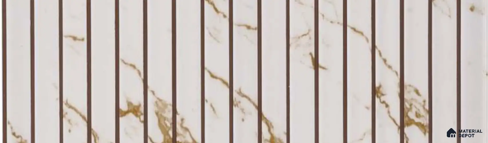PN 07335 Marble Look Louver 8 ft x 0.65 ft Texture Finish - 8 mm | Suitable for Feature Wall, TV Unit & Living Room