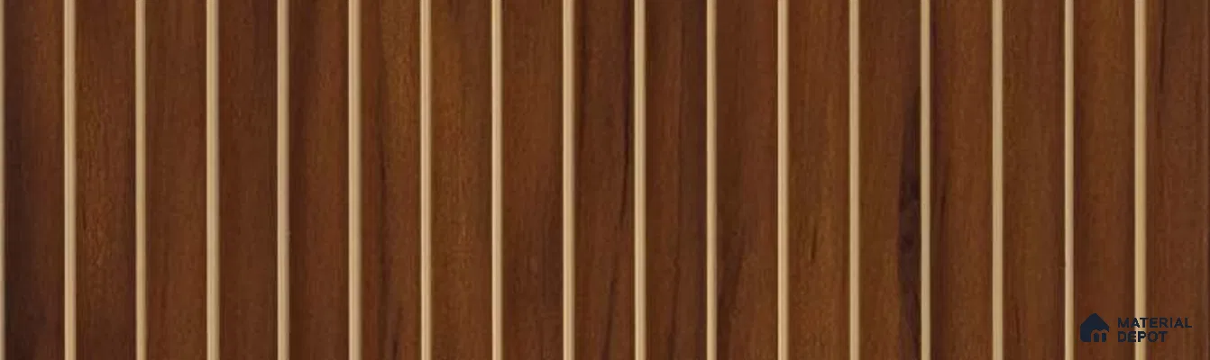PN 07339 Wood Look Louver 8 ft x 0.65 ft Texture Finish  - 8 mm | Suitable for Feature Wall, TV Unit & Living Room
