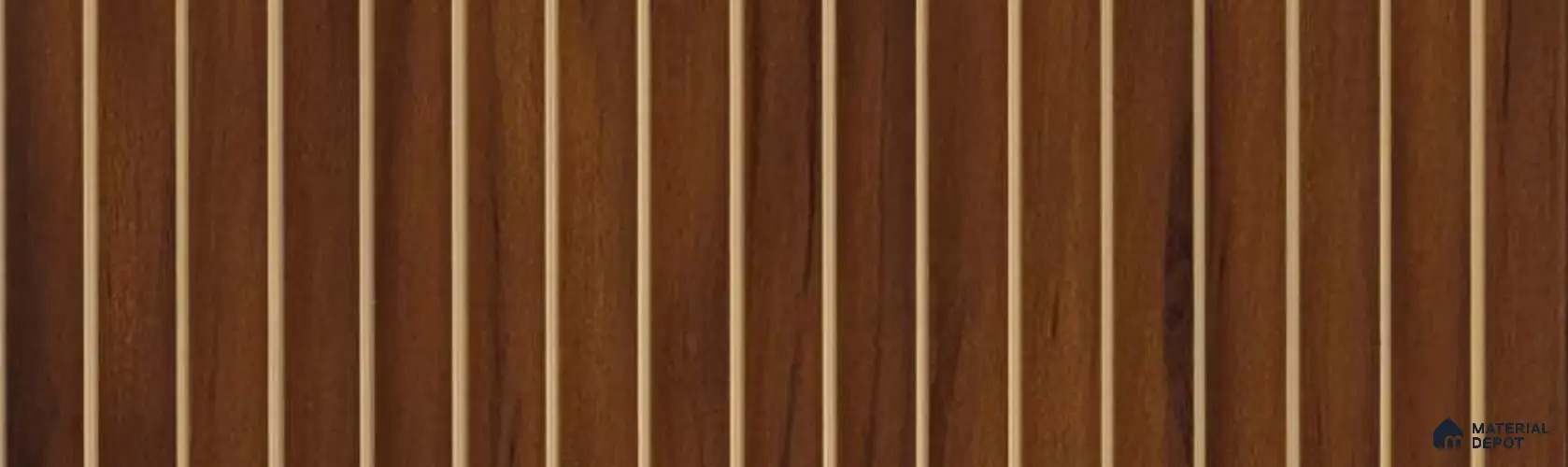 PN 07339 Wood Look Louver 8 ft x 0.65 ft Texture Finish - 8 mm | Suitable for Feature Wall, TV Unit & Living Room